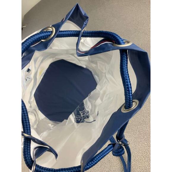 US Open Polo Ralph Lauren Drawstring Backpack White Blue Logo Rope Strap Tote - Picture 3 of 8